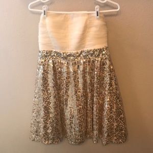 Strapless sequined dress